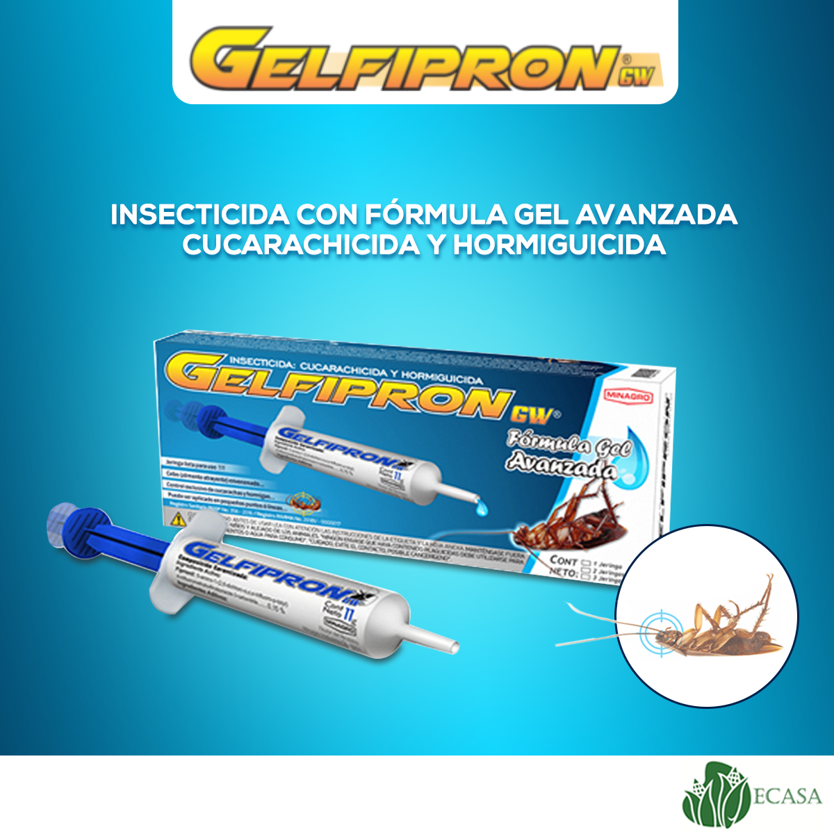 Gelfipron Insecticida Gel cucarachas 11gr Jeringa