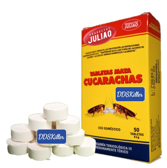 Tabletas Mata Cucarachas Pastillas 50 tabletas de 1 r
