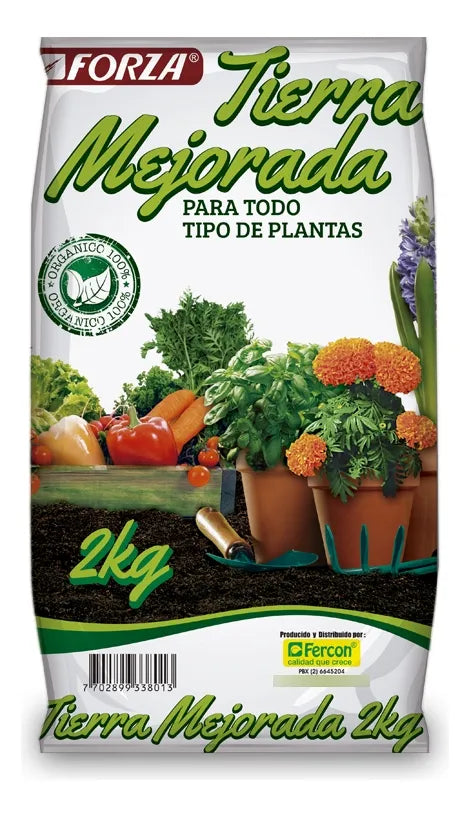 Sustrato Abono Tierra Mejorada Para Plantas X 2kg