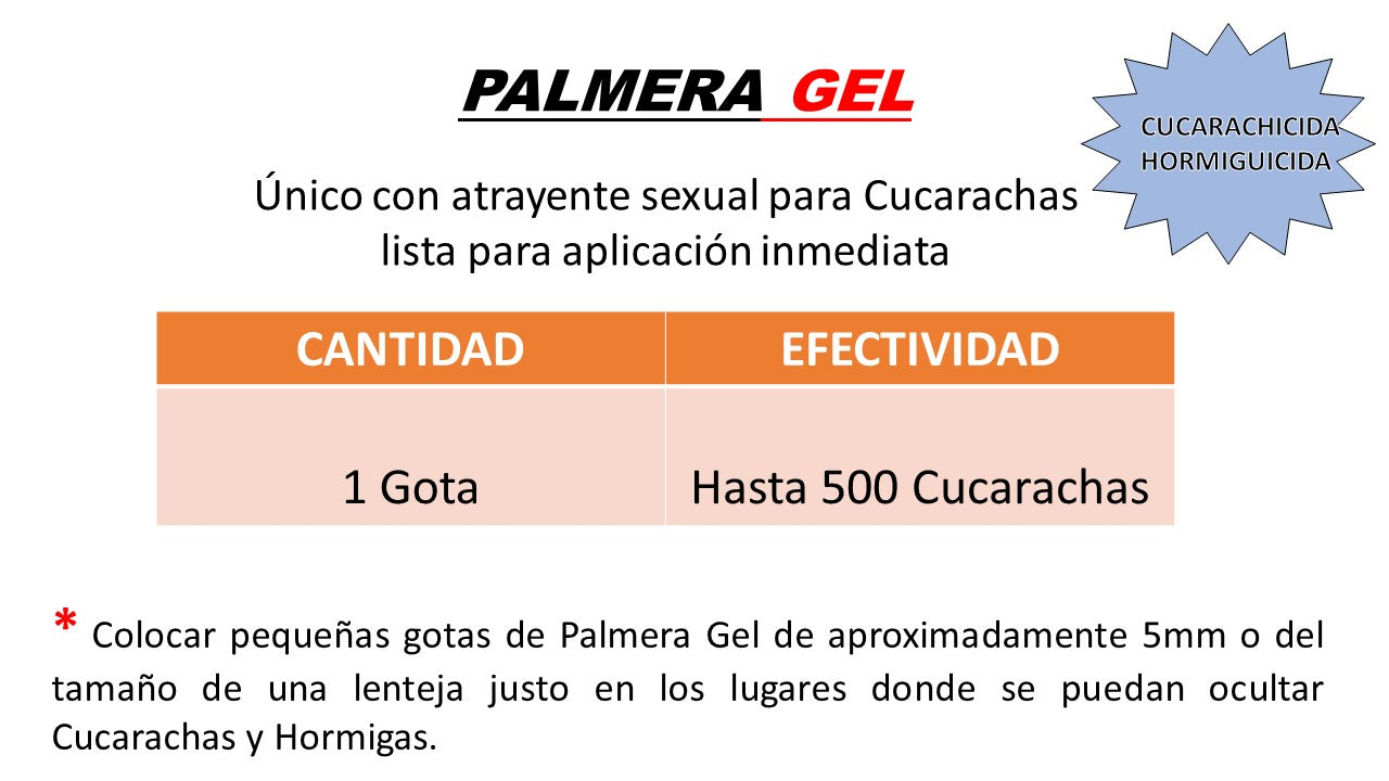Palmera Gel Mata Cucarachas jeringa de 12gr