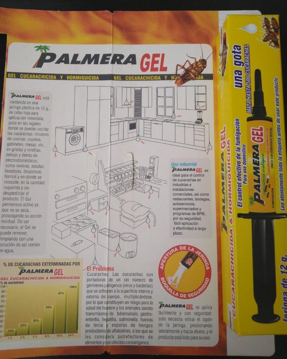 Palmera Gel Mata Cucarachas jeringa de 12gr