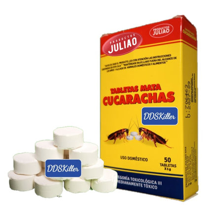 Tabletas Mata Cucarachas Pastillas 50 tabletas de 1 r